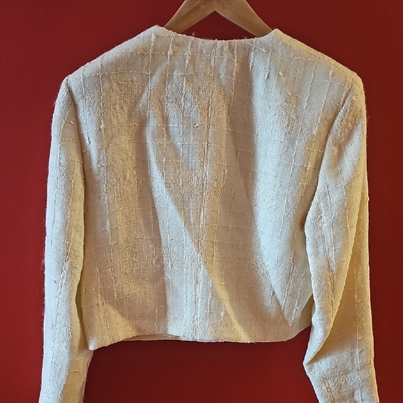 Valentino Cream Textured Jacket - Picture 6 of 8